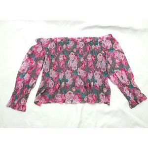 Torrid Off-Shoulder Chiffon Scrunch Top Size 4. In excellent condition!